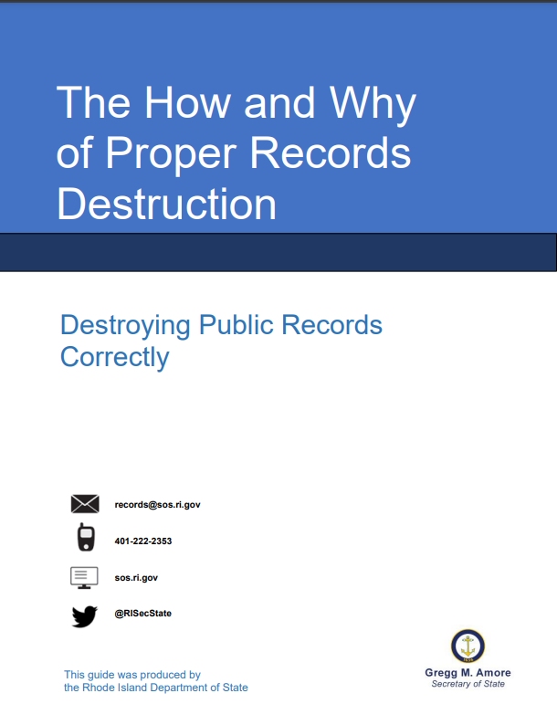 Guidance for destruction of records